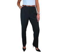 Paulo Due Smart Tailored Fit Pleated Trousers for Women UK | Ladies Formal Belted Trouser Lightweight Work Pants, Office Wear