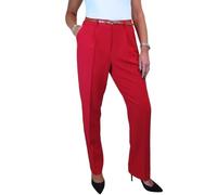 Paulo Due Smart Tailored Fit Pleated Trousers for Women UK Ladies Formal Office Trouser Lightweight Work Pants Red 8-22 (8)