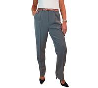 Paulo Due Smart Tailored Fit Pleated Trousers for Women UK Marl Grey (16)