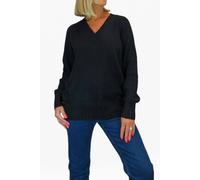 Paulo Due Soft Knit V Neck Jumper In Black Black