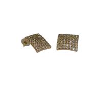 Paulo Due Square Diamante Earrings In Gold Gold