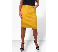 Paulo Due Stretch Cotton Pencil Skirt Knee Length In Mustard Mustard 20