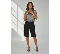 Paulo Due Stretch Cuffed Bermuda Shorts In Black Black