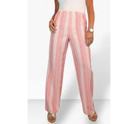 Paulo Due Striped Elasticated Waist Wide Leg Trousers In Coral Coral 14
