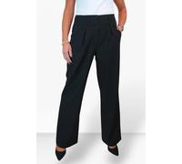 Paulo Due Tailored Wide Leg Office Trousers In Black Black