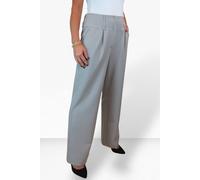 Paulo Due Tailored Wide Leg Office Trousers In Light Grey Light Grey