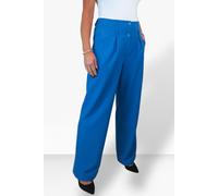 Paulo Due Tailored Wide Leg Office Trousers In Mid Blue Mid Blue
