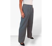 Paulo Due Tailored Wide Leg Office Trousers In Mid Grey Mid Grey