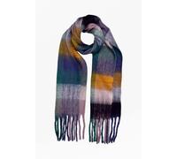 Paulo Due Warm Wool Blend Check Scarf - Green