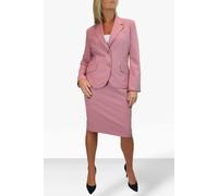 Paulo Due Women's 2 Piece Tailored Skirt Suit - 12 - Pink