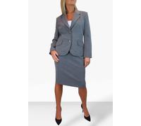 Paulo Due Women's 2 Piece Tailored Skirt Suit - 14 - Grey