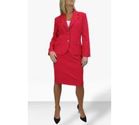 Paulo Due Women's 2 Piece Tailored Skirt Suit - 16 - Red