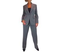 Paulo Due Women's 2 Piece Trouser Suit Fully Lined Blazer Ladies Formal Jacket and Trouser Suit for Office, Business - Marl Grey 10-20 (20)