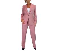 Paulo Due Women's 2 Piece Trouser Suit Fully Lined Blazer Ladies Formal Jacket and Trouser Suit for Office, Business - Pink 8-20 (8)