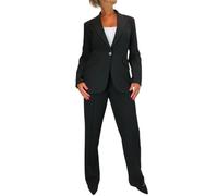 Paulo Due Women's 2 Piece Trouser Suit Fully Lined Blazer Ladies Formal Jacket and Trouser Suit for Office, Business - Black 10-20 (10)