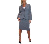 Paulo Due Women's 2 Piece Trouser Suit Fully Lined Blazer Marl Grey (12)