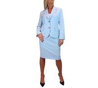 Paulo Due Women's 2 Piece Trouser Suit Fully Lined Blazer Pale Blue (14)