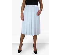 Paulo Due Women's 26" Elasticated Soft Flared Midi Skirt - 10-12 - White