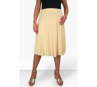Paulo Due Women's 26" Elasticated Soft Flared Midi Skirt - 8-10 - Lemon
