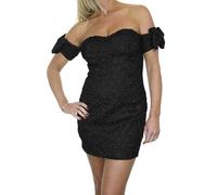 Paulo Due Women's Bandeau Cold Shoulder Mini Dress Black - 12 - Black