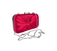 Paulo Due Women's Bow Satin Clutch Bag in Red Paulo Due Red One Size