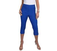 Paulo Due Women's Capri Trousers UK Ladies High Waist Everyday Stretch Cropped 3/4 Length Summer Pants Royal Blue 8-20 (10)