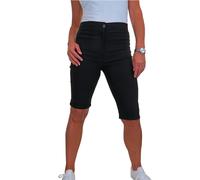 Paulo Due Women's Casual Stretch Knee Length Shorts - 10 - Black