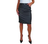 Paulo Due Women's Coated Leather Look Black Skirt Ladies Stretch Jeans Style Pencil Skirt 10-22 (18)