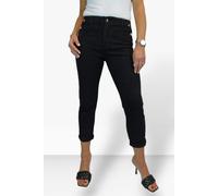 Paulo Due Women's Cropped Denim Trousers with Gold Button Detail - 10 - Black