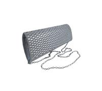 Paulo Due Women's Diamante Tube Clutch Bag in Silver Paulo Due Silver One Size