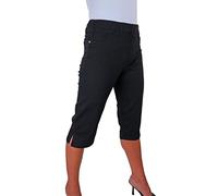 Elasticated Waist Cropped Denim Jeggings Paulo Due Black 10