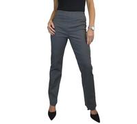 Paulo Due Women's Elasticated Waist Trousers Pull On High Waist Straight Leg Trousers Evening Day Office Work Marl Grey 8-22 (22)