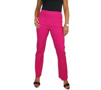 Paulo Due Women's Elasticated Waist Trousers Pull On High Waist Straight Leg Trousers Evening Day Office Work Hot Pink 8-22 (8)