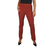 Paulo Due Women's Elasticated Waist Trousers Pull On High Waist Straight Leg Trousers Evening Day Office Work Rust Brown 8-22 (14)