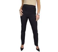 Paulo Due Women's Elasticated Waist Trousers Pull On High Waist Straight Leg Trousers Evening Day Office Work Black 8-22 (16)