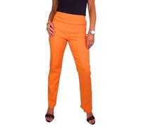 Paulo Due Women's Elasticated Waist Trousers Pull On High Waist Straight Leg Trousers Evening Day Office Work 8-22