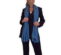 Paulo Due Women's Fine Silk Voile Scarf Ladies Oversized Shawl with Metallic Threads Elegant Wrap for Evening, Travel, and Gifts Deep Blue