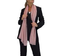 Paulo Due Women's Fine Silk Voile Scarf Ladies Oversized Shawl with Metallic Threads Elegant Wrap for Evening, Travel, and Gifts Rose Pink