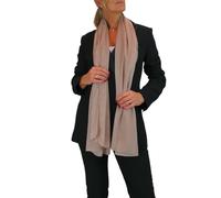 Paulo Due Women's Fine Silk Voile Scarf Ladies Oversized Shawl with Metallic Threads Elegant Wrap for Evening, Travel, and Gifts Taupe