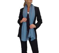 Paulo Due Women's Fine Silk Voile Scarf Ladies Oversized Shawl with Metallic Threads Elegant Wrap for Evening, Travel, and Gifts Duck Egg Blue