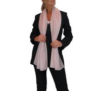 Paulo Due Women's Fine Silk Voile Scarf Ladies Oversized Shawl with Metallic Threads Elegant Wrap for Evening, Travel, and Gifts Powder Pink