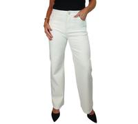 Paulo Due Women's High Waist Wide Leg Jeans Ladies Stretch Denim Solid Colour Heavy Cotton Jeans Cream 10-20 (14)