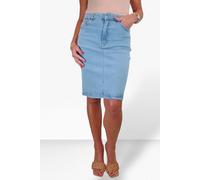 Paulo Due Women's Knee Length Denim Skirt - 16 - Pale Blue