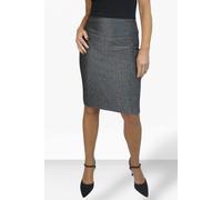 Paulo Due Women's Knee Length Metallic Party Pencil Skirt - 8 - Metallic Silver