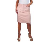 Paulo Due Women's Knee Length Stretch Chino Pencil Skirt Ladies Jeans Style Heavy Cotton Casual Summer Skirt Dusty Pink 8-20 (16)