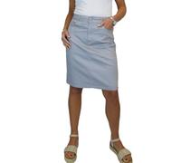 Paulo Due Women's Knee Length Stretch Chino Pencil Skirt Ladies Jeans Style Heavy Cotton Casual Summer Skirt Silver Grey 8-20 (14)
