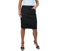 Paulo Due Women's Knee Length Stretch Chino Pencil Skirt Ladies Jeans Style Heavy Cotton Casual Summer Skirt Black 10-20 (16)