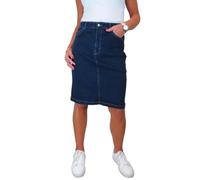 Paulo Due Womens Knee Length Stretch Denim Skirt Ladies 5 Pocket Jeans Pencil Skirt Indigo Dark Wash 10-22 (18)
