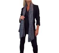 Paulo Due Women's Leopard Print Lightweight Shawl Wrap - Oversized Scarf with Fringed Ends, Soft & Flowy Animal Print Black