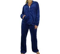 Paulo Due Women's Luxury Velour 2 Piece Tracksuit in Dark Blue | Size: 20-22 Paulo Due Dark Blue 20-22